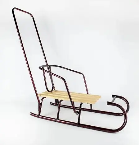 Санки детские с откидной спинкой, бордо+ручка, АРТ. 4.1 БОРДО