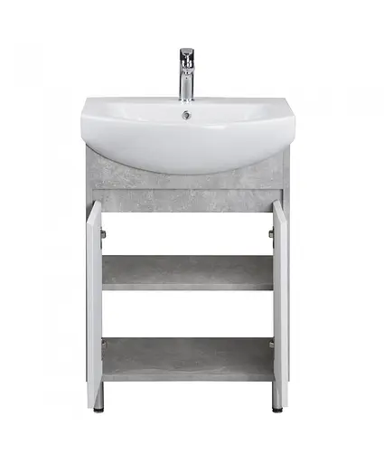 Тумба Мойдодир Oslo 60 Loft з умивальником Runa 60 Білий/бетон Сірий - фото 6