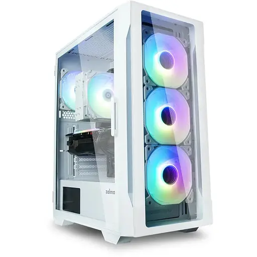 Zalman Корпус I3 Neo TG, без БП, 1xUSB3.0, 2xUSB2.0, 4x120mm RGB fans, TG Side/Front Panel, ATX, белый
