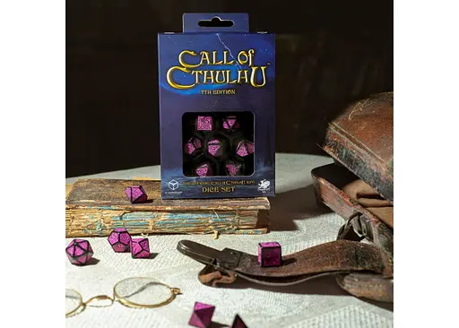 Набір кубиків Call of Cthulhu 7th Edition Black & magenta Dice Set , 7 шт. (SCTR3P) - фото 2