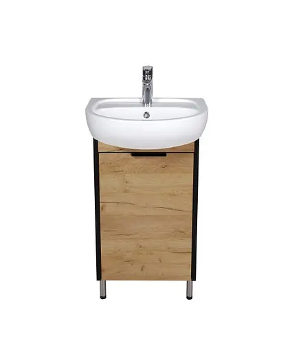 Тумба Мойдодир Dakota Craft 50 з умивальником Solo 50 дуб крафт - фото 4