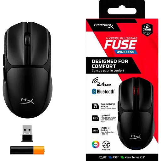Миша HyperX Pulsefire Fuse Wireless Black (A1KY6AA) [130025] - фото 12