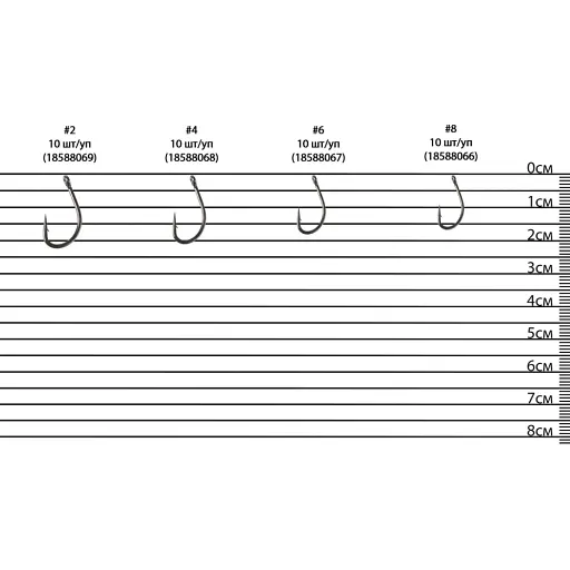 Крючок Brain Sting Straight Shank #2 (10 шт/уп) - фото 3