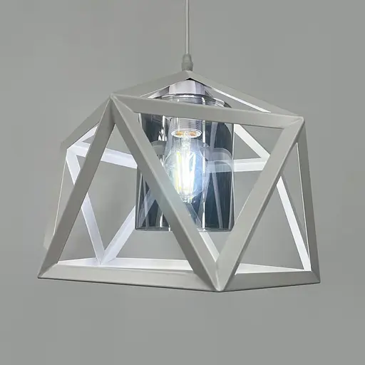 Світильник лофт із графітовим плафоном у каркасі білого кольору Ø 30х28 см | Line F | Арт. 12203/1 WT+GR - фото 3