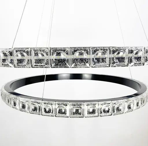 Подвесной светильник Delight Collection в черном каркасе с двойным кольцом Line.F SGJ 11/600+800 - фото 6