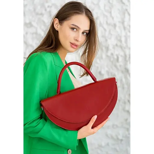 Жіноча шкіряна сумка Сhris maxi червона - фото 1