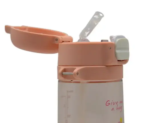 Пляшка для води Casno 690 мл KXN-1219 Рожева (Свинка) з соломинкою (KXN-1219_Pink) - фото 7