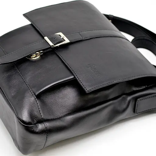 Кожаная мужская сумка через плечо TARWA 33х27.5х8 см sum0025864 - фото 7