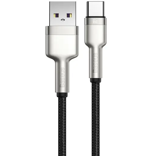 Дата кабель Baseus Cafule Metal Data USB to Type-C 66W (2m) (CAKF0002) Black - фото 3