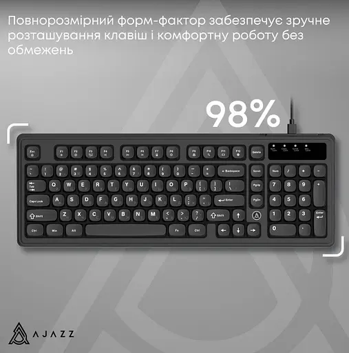 Клавіатура ігрова дротова Ajazz AF-B-98 USB Black - фото 6