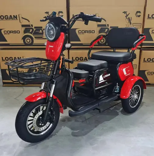 Електроскутер Триколісний Corso Logan (1200W 72V/23Ah) Червоний - фото 2