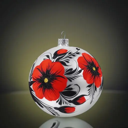 Набір ялинкових прикрас Різдвяні історії Петриківка Мотанка червона скло (4820001180619) - фото 5