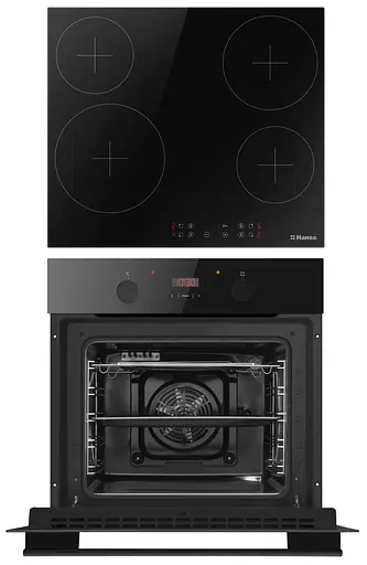 Комплект Hansa духовка электрическая + поверхность стеклокерамическая черный - фото 3