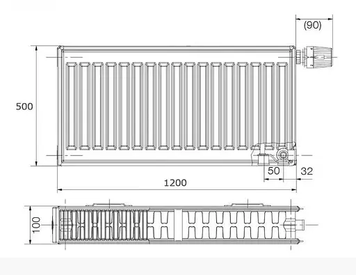 Радіатор сталевий Korado 22VK 500x1200 мм нижнє підключення Білий 30412 - фото 2