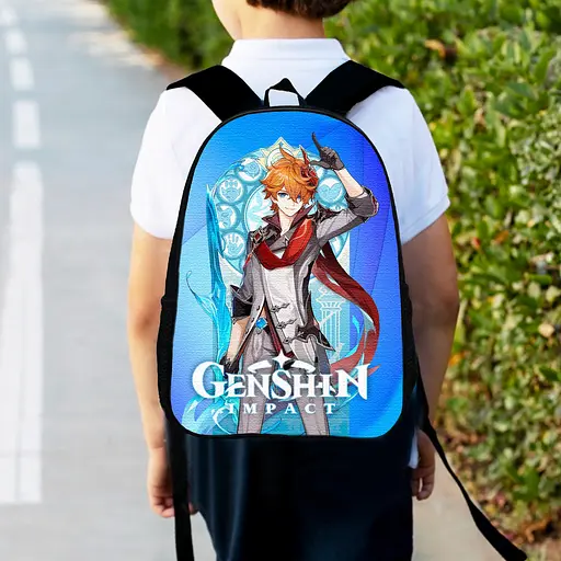 Рюкзак детский геншин "Genshin Impact" 34х27см, городской ранец для мальчика с принтом (00402)