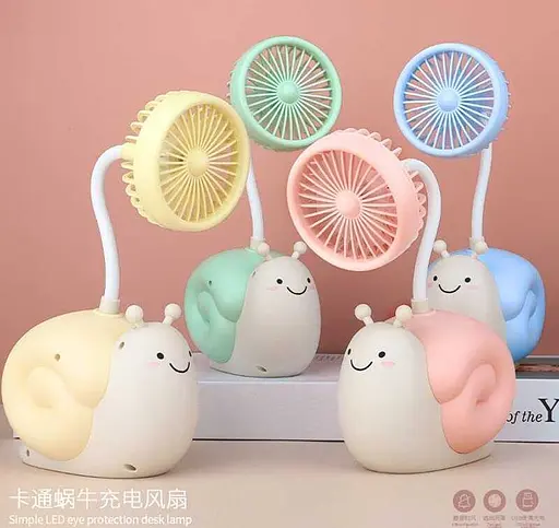 Вентилятор Улитка, встроенный аккумулятор, USB кабель (В ассортименте) - фото 2