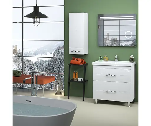 Тумба підлогова Sanwerk Миндаль 80 Білий з умивальником New Line (MV0000889) Білий - фото 4