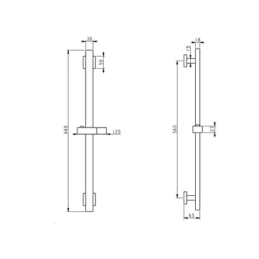 Душевая стойка с держателем универсальная Lidz Niagara 321 прямоугольная LDNIA321NKS46113 Nickel Нержавеющая сталь - фото 2