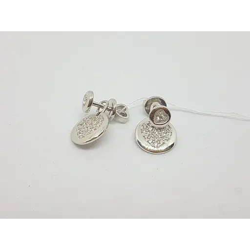 Серебряные пуссеты Лазурит Сердечки 2 в 1 с фианитами. 29055р - фото 4