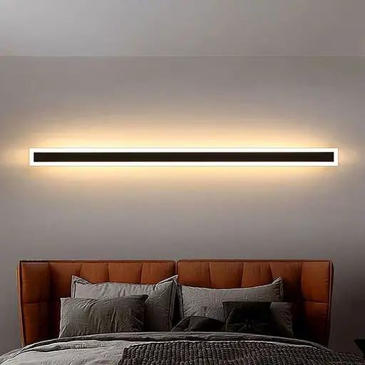 Сучасні лінійні бра в чорному корпусі 120 см Арт. WB 19/1200 BK Line F - фото 1