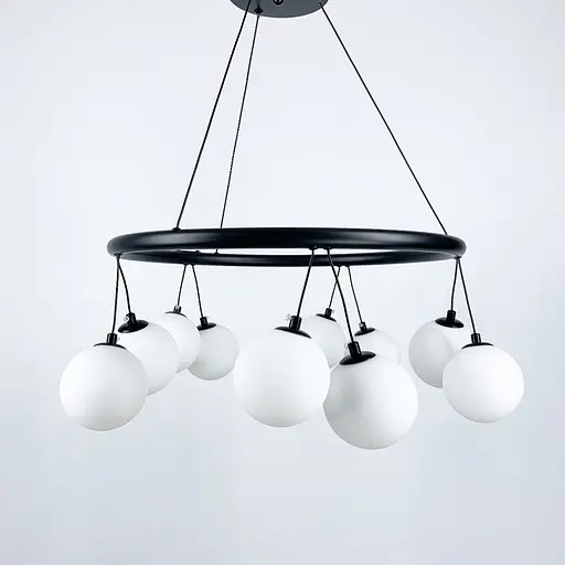 Подвесная люстра-кольцо Magic Beans на 10 плафонов d 60 Line.F SG 18/10 BK - фото 6