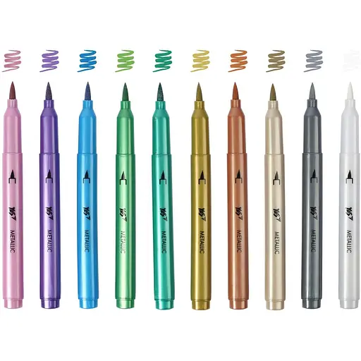 Фломастеры Yes Fusion 10 цветов металлик (650591) - фото 5