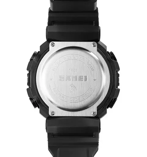 Чоловічий спортивний годинник Skmei 1886 (Чорний з білим) - фото 4