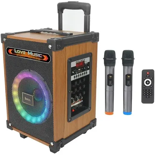 Акустика - караоке Hoco HA2 WAVE wireless dual-mic outdoor BT speaker 45W - фото 1