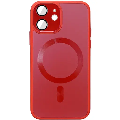 Чохол Epik TPU+Glass Sapphire Midnight with MagSafe для Apple iPhone 12 6.1 Червоний/Red