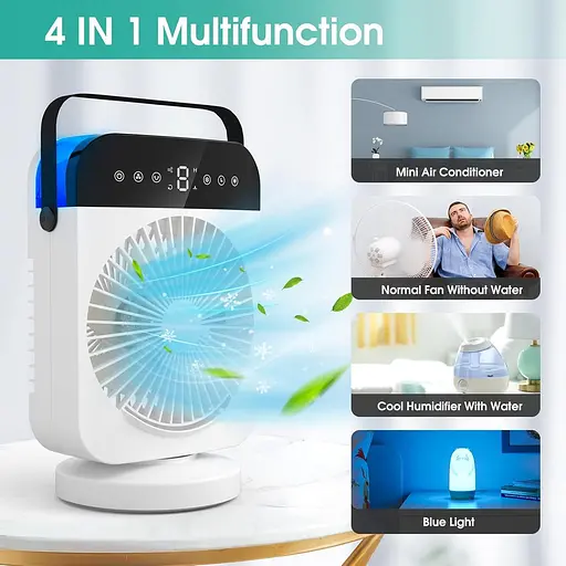 Осцилирующий мини-мобильный настольный вентилятор - фото 5