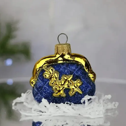Ялинкова прикраса Санта Шоп Гаманець синій скло (4820001165548)