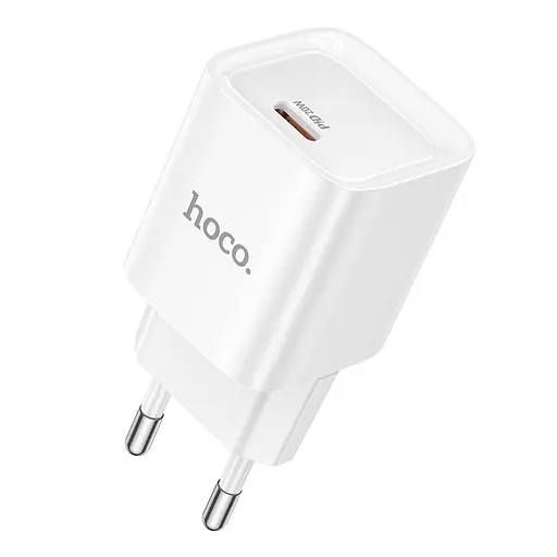 Мережевий зарядний пристрій Hoco C146A Charm single port PD20W charger(EU) Білий - фото 1
