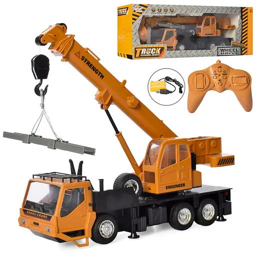 Автокран радіокерований, на акумуляторі, рухома стріла, музика, світло, 3822