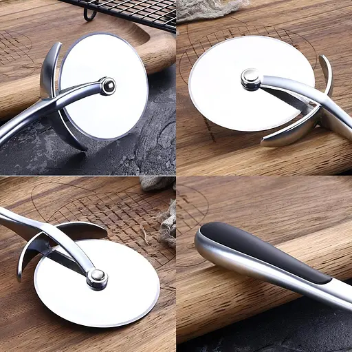 Роликовий ніж для піци з гострим лезом з нержавіючої сталі та силіконовою ручкою, що не ковзає, Kitchen Master 87293 - фото 3