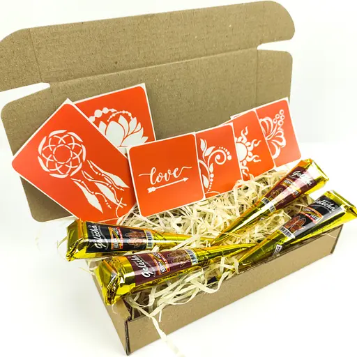 Набор хны с трафаретами для био-тату №1 Fresh Tattoo henna-set-01 - фото 2