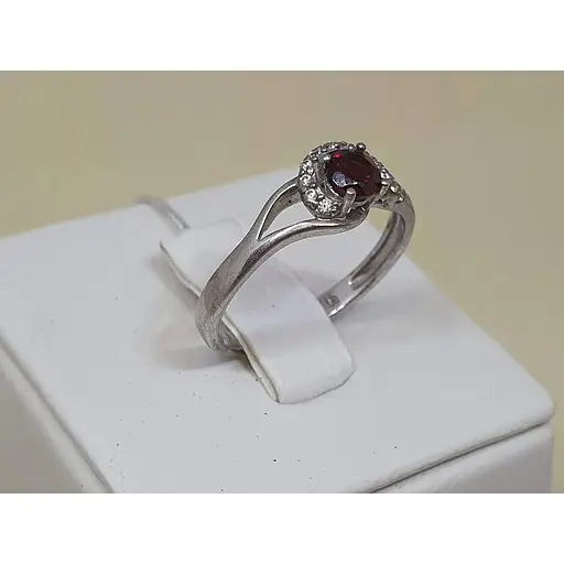 Серебряное кольцо Агни Апрель с гранатом. 1938/1Р-GAR 17 - фото 3