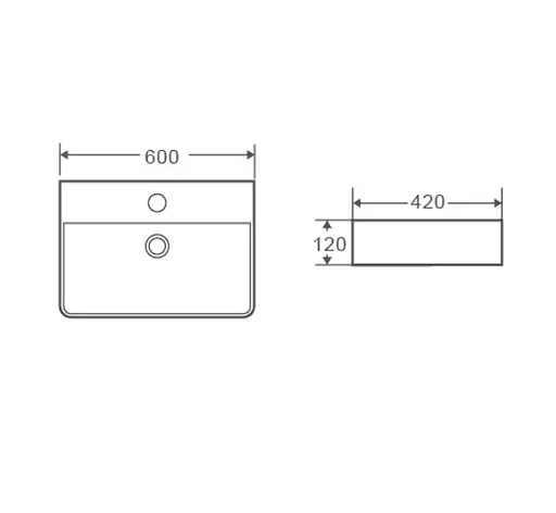 Раковина накладна Mixxus Premium Quadro-0202 з переливом (MP6479) - фото 2