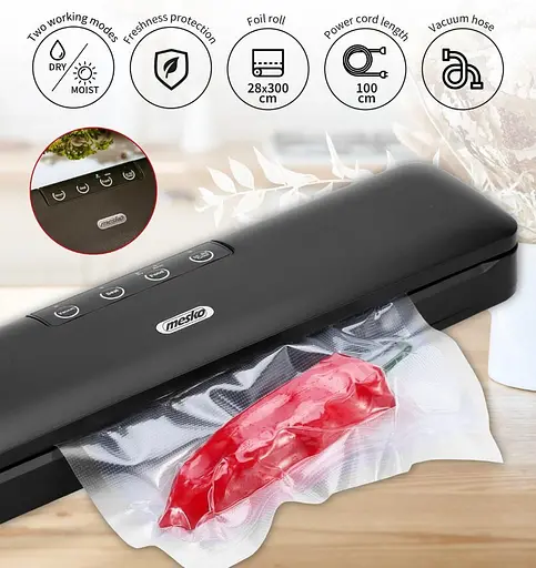 Вакууматор Mesko MS 4492 для упаковки пищи + рулон пленки 3 м - фото 5