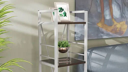 Этажерка 4/34 Ferrum-decor Серии Коннект 120x34x28 серый ДСП Венге 16мм (FRD-105543) - фото 3