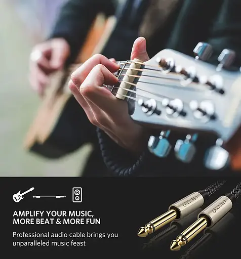 Аудіокабель UGREEN AV128 6.5mm Male to Male Audio Cable Gray 2m(UGR-10638) - фото 4