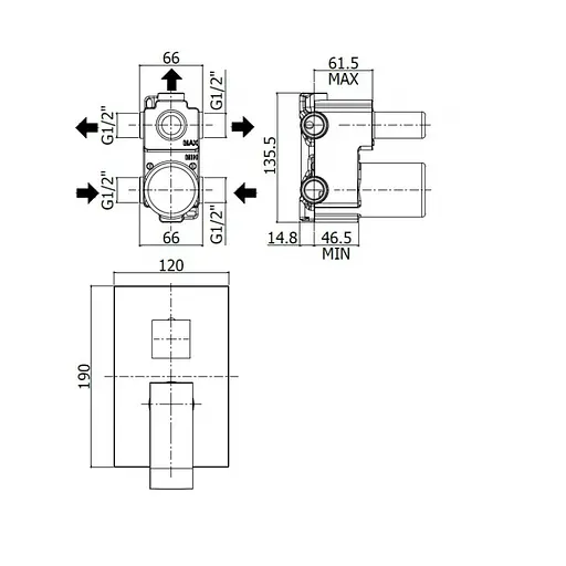 Змішувач прихованого монтажу Paffoni Effi EF 019 CR/M, Хром - фото 2