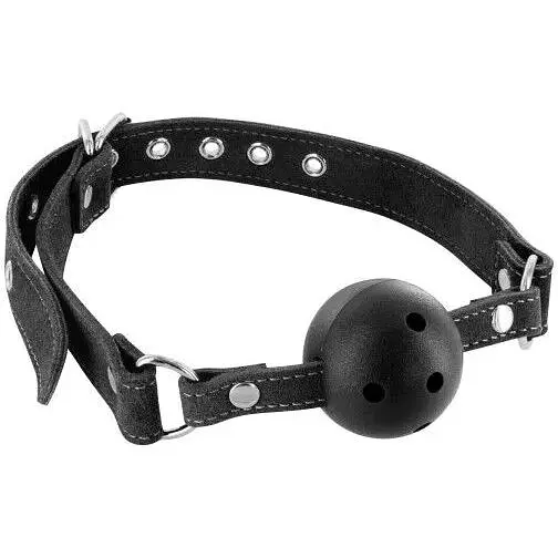 Кляп Fetish Tentation Premium Leather Gag With stiff ball