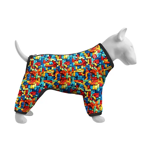 Ветровка для собак Waudog Clothes рисунок Блоки L55 В 77-79 см С 50-55 см - фото 3