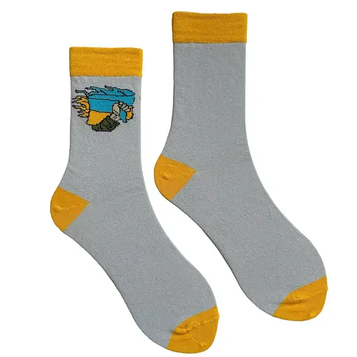 Шкарпетки чоловічі Прапор в руці з індійської бавовни 113039 - фото 1