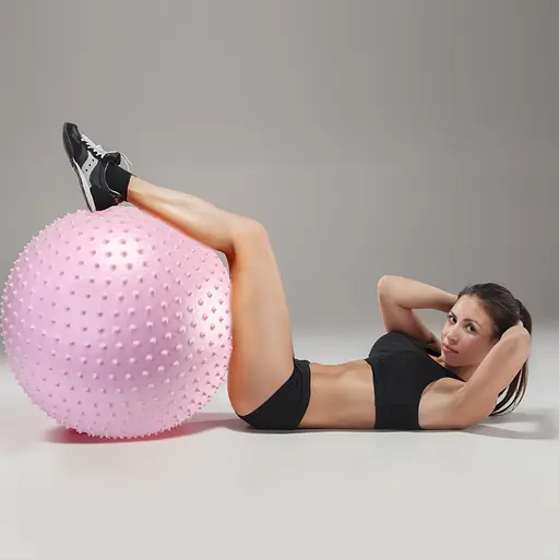 Мяч для фитнеса (фитбол) Cornix 55 см массажный Anti-Burst Light Pink XR-0473 - фото 5