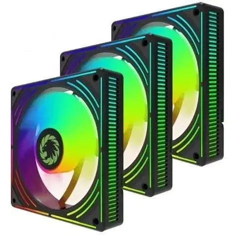 Вентилятор 120 мм GameMax RA300 чорний 3 шт. 120х120х25 мм ARGB підсвічування 800-1600 об/хв до 31.21 дБ 4-pin (PWM, 50 см) - фото 1