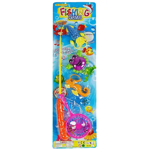 Риболовля на гачках, 3 рибки, сачок, 1 вудка, на листі, 2018-5 (В асортименті) - фото 2