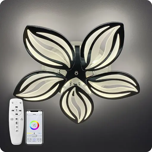 Люстра світлодіодна 517 Dlight 3color з пультом 95Вт Хром (01736) - фото 1