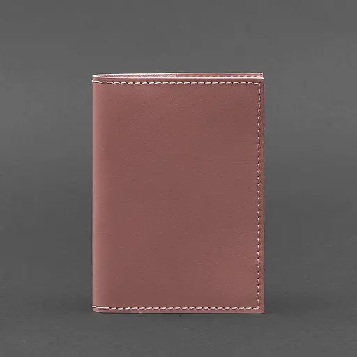 Кожаная обложка для паспорта и военного билета 1.2 розовая - фото 6