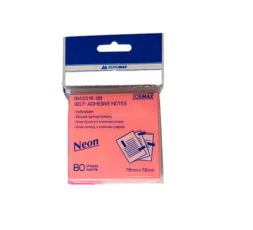 Блок для заметок Neon, 76x76 мм, 80 листов (в ассортименте)